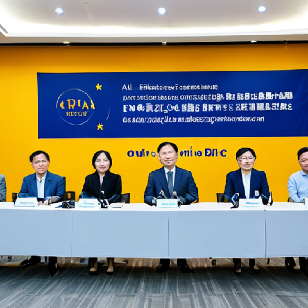 **

A diverse group of professionals, including tech experts, ethicists, and government officials, are engaged in a lively panel discussion about AI ethics in a modern conference room in Ho Chi Minh City. The backdrop features a banner with the words "Đạo Đức AI: Tương Lai Của Chúng Ta" (AI Ethics: Our Future). Everyone is fully clothed in professional attire. The scene is well-lit with a focus on capturing genuine expressions. Ensure perfect anatomy, correct proportions, and a natural pose. The overall atmosphere should be positive and forward-looking. Safe for work, appropriate content, professional, and family-friendly. High-quality, professional photography.

**