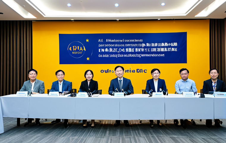 **
A diverse group of professionals, including tech experts, ethicists, and government officials, are engaged in a lively panel discussion about AI ethics in a modern conference room in Ho Chi Minh City. The backdrop features a banner with the words "Đạo Đức AI: Tương Lai Của Chúng Ta" (AI Ethics: Our Future). Everyone is fully clothed in professional attire. The scene is well-lit with a focus on capturing genuine expressions. Ensure perfect anatomy, correct proportions, and a natural pose. The overall atmosphere should be positive and forward-looking. Safe for work, appropriate content, professional, and family-friendly. High-quality, professional photography.
**