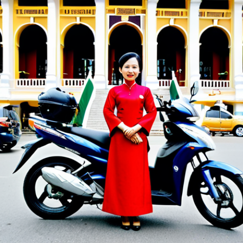 Home 17 **
A professional businesswoman in a *áo dài* (Vietnamese traditional dress), fully clothed in a modest and elegant design, standing in front of the Saigon Opera House, Ho Chi Minh City. The background features a bustling city street with motorbikes and pedestrians. Perfect anatomy, correct proportions, natural pose, well-formed hands, proper finger count, natural body proportions. Safe for work, appropriate content, fully clothed, professional, family-friendly.
**
